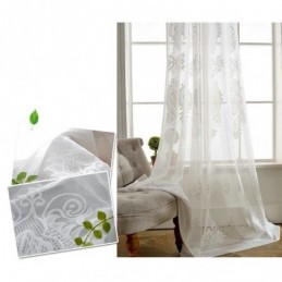 Rideau Transparent Classique Européen Fait Sur Mesure, Motif Floral Jacquard, Pour Salon, Bureau, Tissu En Coton Doux