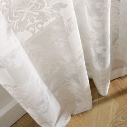 Rideau Transparent Classique Simple Sur Mesure, Tissu Jacquard À Fleurs Européennes Pour Salon Et Chambre À Coucher
