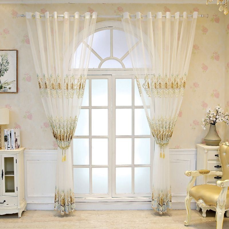 Rideaux En Tulle Brodés Européens Transparents Pour Salon Et Chambre À Coucher