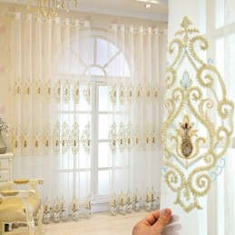 Rideaux En Tulle Brodés Européens Transparents Pour Salon Et Chambre À Coucher