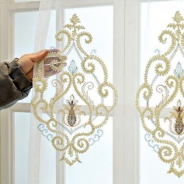 Rideaux En Tulle Brodés Européens Transparents Pour Salon Et Chambre À Coucher