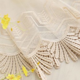 Rideau Transparent De Luxe Sur Mesure, Brodé En Tulle De Montagne Pour Salon Et Chambre À Coucher