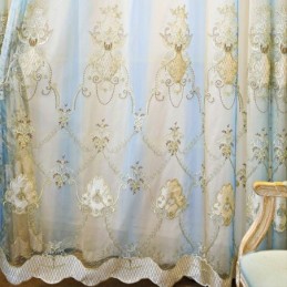 Rideau En Tulle Européen Sur Mesure, Voile Brodé Pour Salon