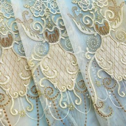 Rideau En Tulle Européen Sur Mesure, Voile Brodé Pour Salon