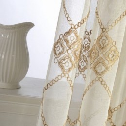 Rideaux Transparents Nordiques À Motif Diamant Pour Fenêtre De Salon Et Chambre À Coucher