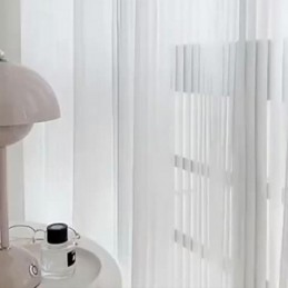 Rideaux Transparents À Rayures, Décoration D'Intérieur, Rideau En Tulle Moderne, Rideau Sur Mesure Pour Salon
