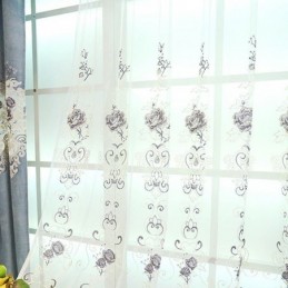 Rideaux En Tulle Transparent À Fleurs Modernes Pour Salon Et Chambre À Coucher