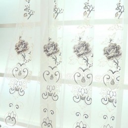 Rideaux En Tulle Transparent À Fleurs Modernes Pour Salon Et Chambre À Coucher