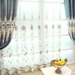 Rideaux En Tulle Transparent À Fleurs Modernes Pour Salon Et Chambre À Coucher