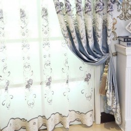 Rideaux En Tulle Transparent À Fleurs Modernes Pour Salon Et Chambre À Coucher