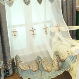 Rideaux Transparents Brodés Modernes En Tulle Pour Salon Et Chambre À Coucher
