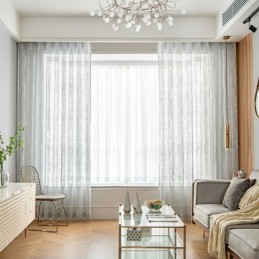 Rideaux Transparents En Tulle Nordique, Élégants Rideaux En Voile Blanc Sur Mesure, Panneaux De Stores Pour Salon.