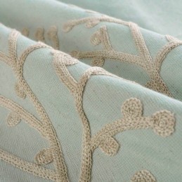 Rideau Américain Simple Sur Mesure, Broderie Verte, Tissu Respirant