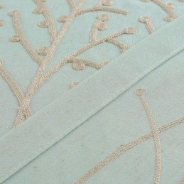 Rideau Américain Simple Sur Mesure, Broderie Verte, Tissu Respirant