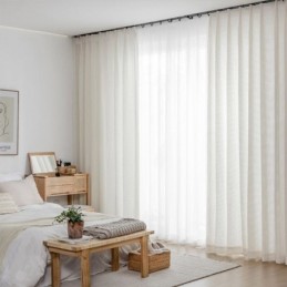 Rideaux Transparents Modernes En Tulle Blanc Uni Pour Salon Et Chambre À Coucher