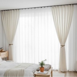 Rideaux Transparents Modernes En Tulle Blanc Uni Pour Salon Et Chambre À Coucher