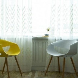 Rideau Brodé Moderne Sur Mesure, Motif Géométrique Ondulé, Pour Balcon