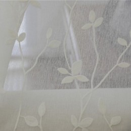 Rideaux En Voile Transparent Blanc, Broderie Décorative De Vigne, Rideaux De Fenêtre Pour Chambre À Coucher