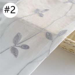 Rideaux En Voile Transparent Blanc, Broderie Décorative De Vigne, Rideaux De Fenêtre Pour Chambre À Coucher