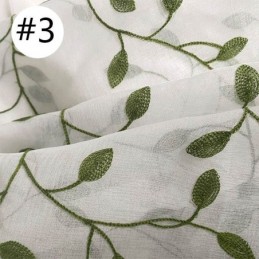 Rideaux En Voile Transparent Blanc, Broderie Décorative De Vigne, Rideaux De Fenêtre Pour Chambre À Coucher