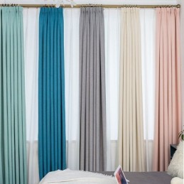 Rideau Uni Nordique Sur Mesure, Tissu Ombrage De Couleur Unie Pour Chambre À Coucher