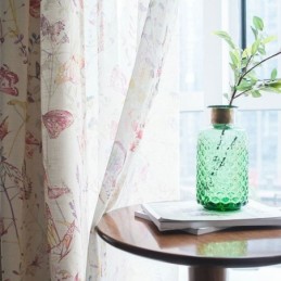 Rideau Transparent Rural Moderne Sur Mesure, Tissu De Chambre À Coucher Imprimé Papillon