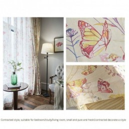 Rideau Transparent Rural Moderne Sur Mesure, Tissu De Chambre À Coucher Imprimé Papillon