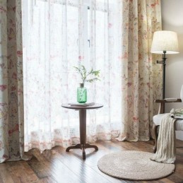Rideau Transparent Rural Moderne Sur Mesure, Tissu De Chambre À Coucher Imprimé Papillon