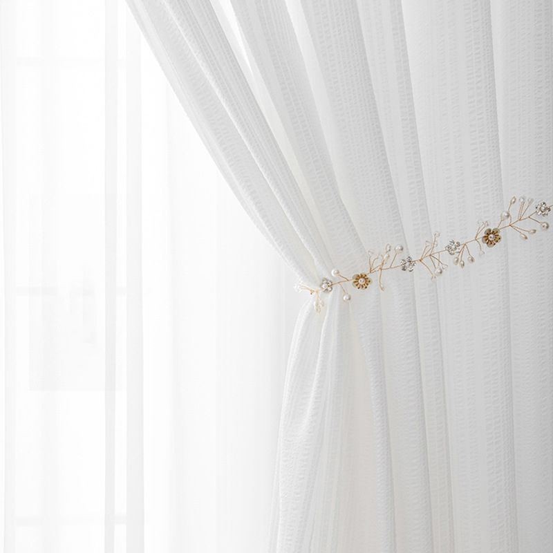 Rideau En Tulle Moderne Sur Mesure, Couleur Unie, Blanc, Transparent, Pour Salon