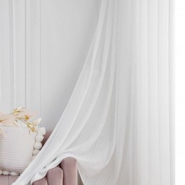 Rideau En Tulle Moderne Sur Mesure, Couleur Unie, Blanc, Transparent, Pour Salon