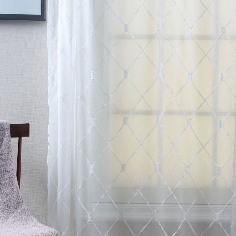 Rideaux Transparents À Motifs Géométriques Pour Salon Et Chambre À Coucher