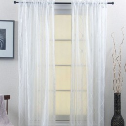 Rideaux Transparents À Motifs Géométriques Pour Salon Et Chambre À Coucher