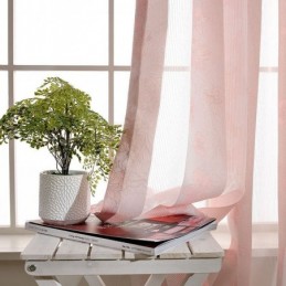 Rideau Simple Et Transparent En Tissu Jacquard Peachblosom Pour Chambre À Coucher Et Salon