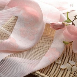 Rideau Simple Et Transparent En Tissu Jacquard Peachblosom Pour Chambre À Coucher Et Salon