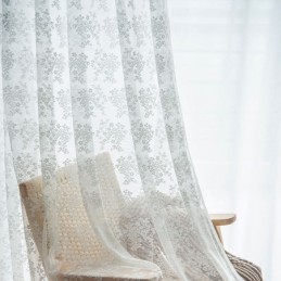 Rideaux Transparents En Tulle Floral, Élégants Rideaux En Voile Blanc Sur Mesure, Pour Salon