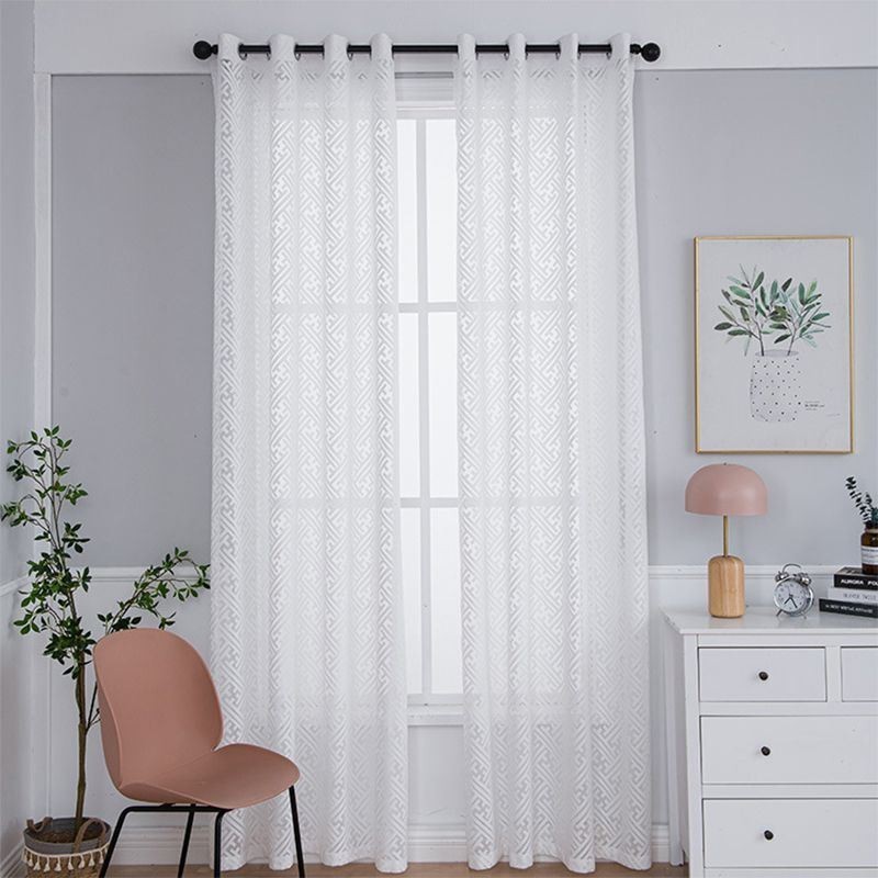 Rideaux En Tulle Blanc Modernes Pour Chambre À Coucher, Voilages Géométriques, Rideaux Sur Mesure Pour Fenêtres