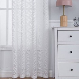 Rideaux En Tulle Blanc Modernes Pour Chambre À Coucher, Voilages Géométriques, Rideaux Sur Mesure Pour Fenêtres