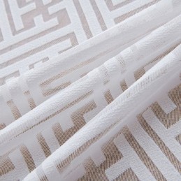 Rideaux En Tulle Blanc Modernes Pour Chambre À Coucher, Voilages Géométriques, Rideaux Sur Mesure Pour Fenêtres
