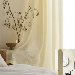Rideaux En Tulle Et Coton Et Lin Pour Salon, Café, Couleur Unie