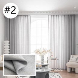 Rideaux En Tulle Et Coton Et Lin Pour Salon, Café, Couleur Unie