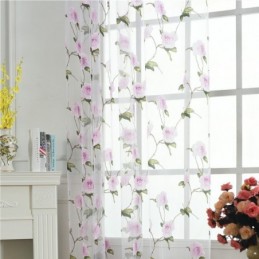 Rideaux Transparents À Fleurs En Tulle Pour Décoration D'Intérieur