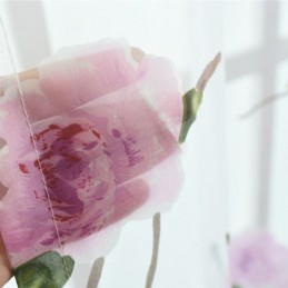 Rideaux Transparents À Fleurs En Tulle Pour Décoration D'Intérieur