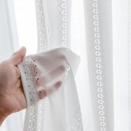 Rideaux Blancs Translucides En Jacquard De Style Nordique Pour Salon Et Chambre À Coucher