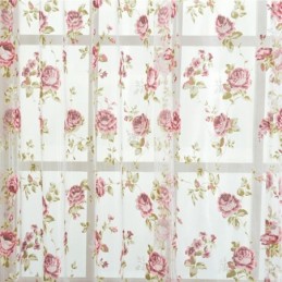 Rideaux En Tulle Fleuris Modernes, Voile Transparent Pastoral Pour Salon Et Chambre À Coucher