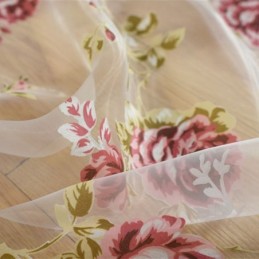 Rideaux En Tulle Fleuris Modernes, Voile Transparent Pastoral Pour Salon Et Chambre À Coucher