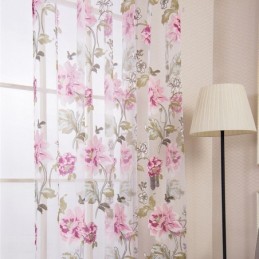 Rideau Transparent Européen Sur Mesure En Tulle À Fleurs Rustiques Pour Salon Et Chambre À Coucher