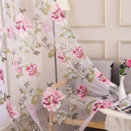 Rideau Transparent Européen Sur Mesure En Tulle À Fleurs Rustiques Pour Salon Et Chambre À Coucher