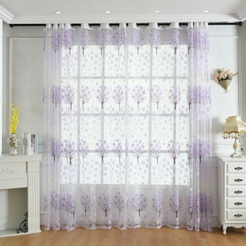 Rideaux Transparents Modernes En Tulle Floral Pour Le Salon