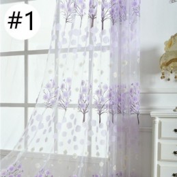 Rideaux Transparents Modernes En Tulle Floral Pour Le Salon