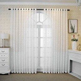 Rideaux Décoratifs En Tulle Brodé De Plantes Pour Fenêtre De Chambre